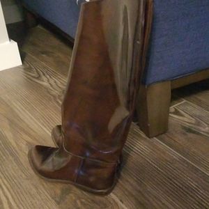 Leather knee high rider boot
